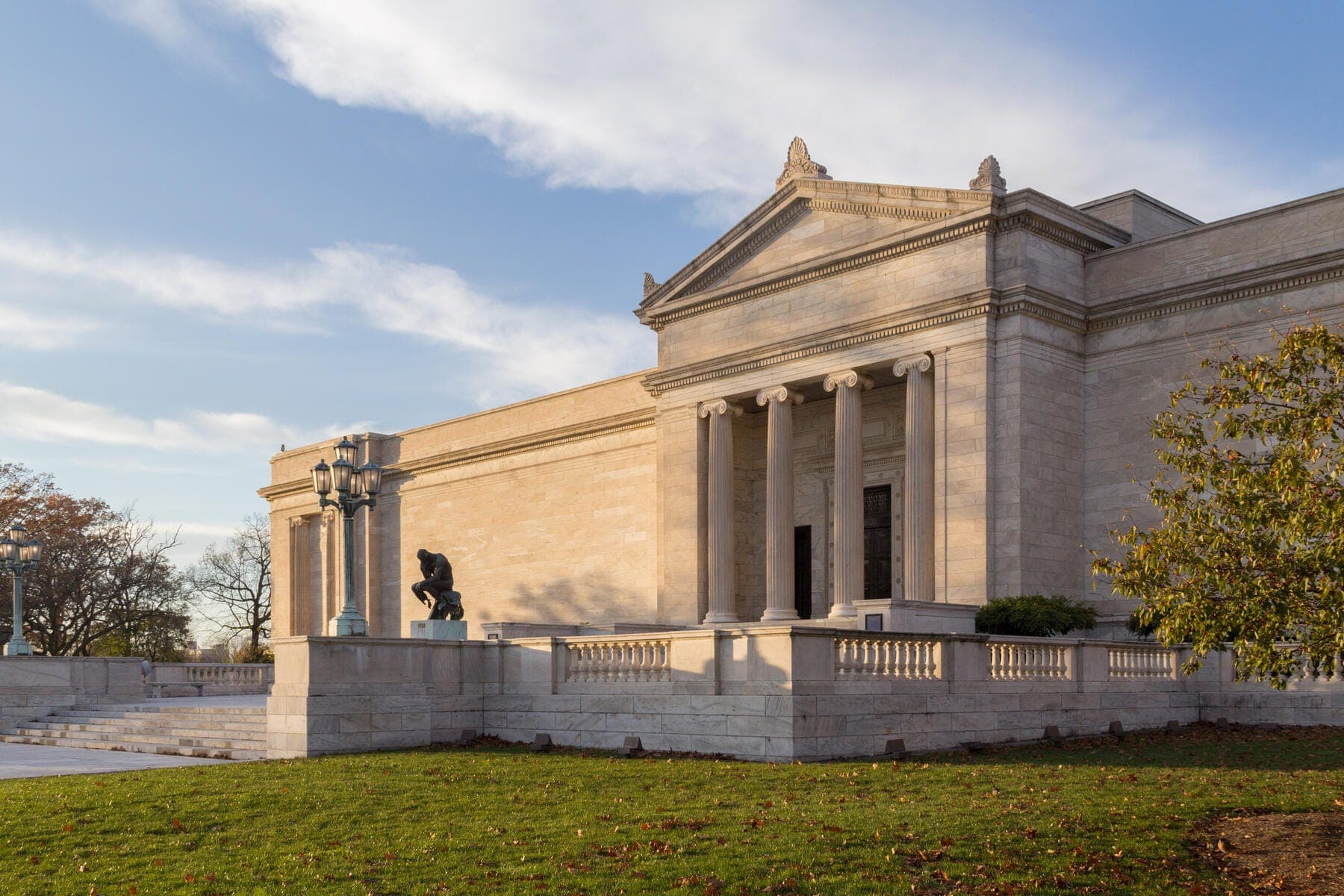 a stone building with columns