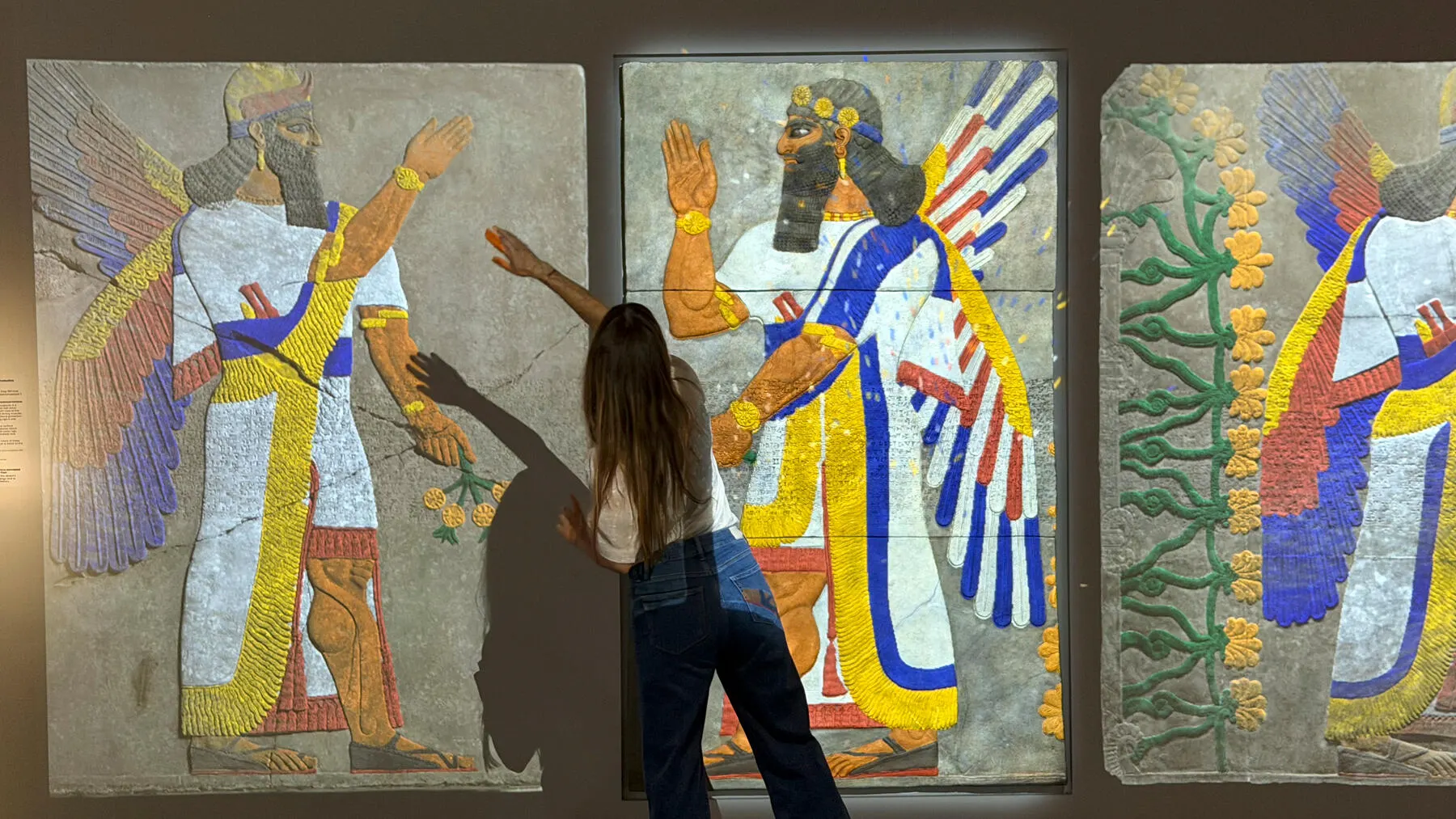 a person looking at art