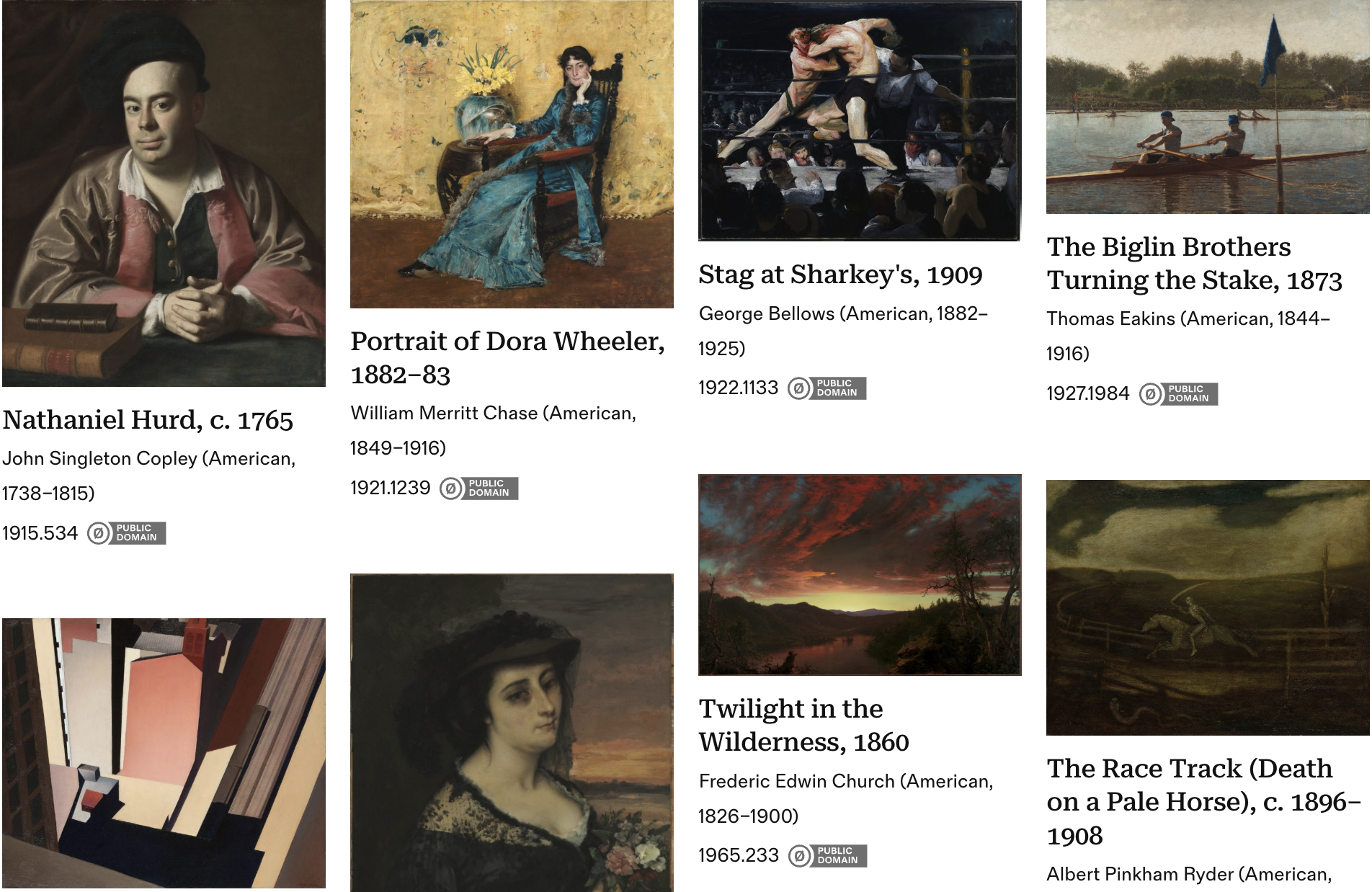 A screenshot of CMA's collection online showing open access images