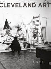 Black and white photo of Kara Walker in her studio painting