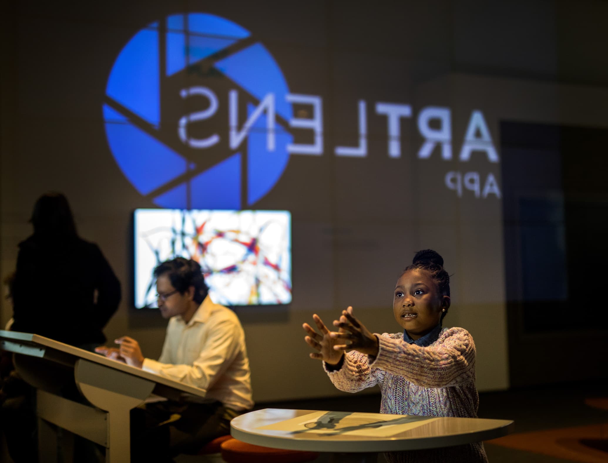 Girl experimenting in ArtLens