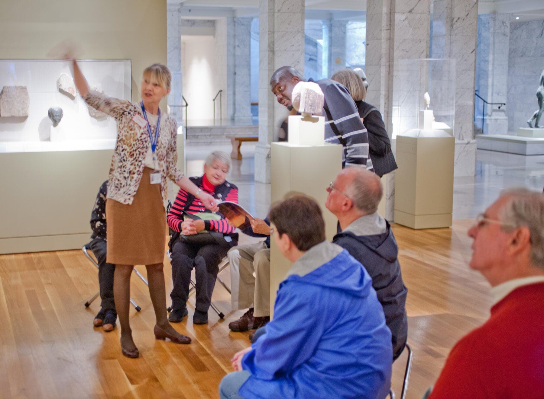 a group of people in a room