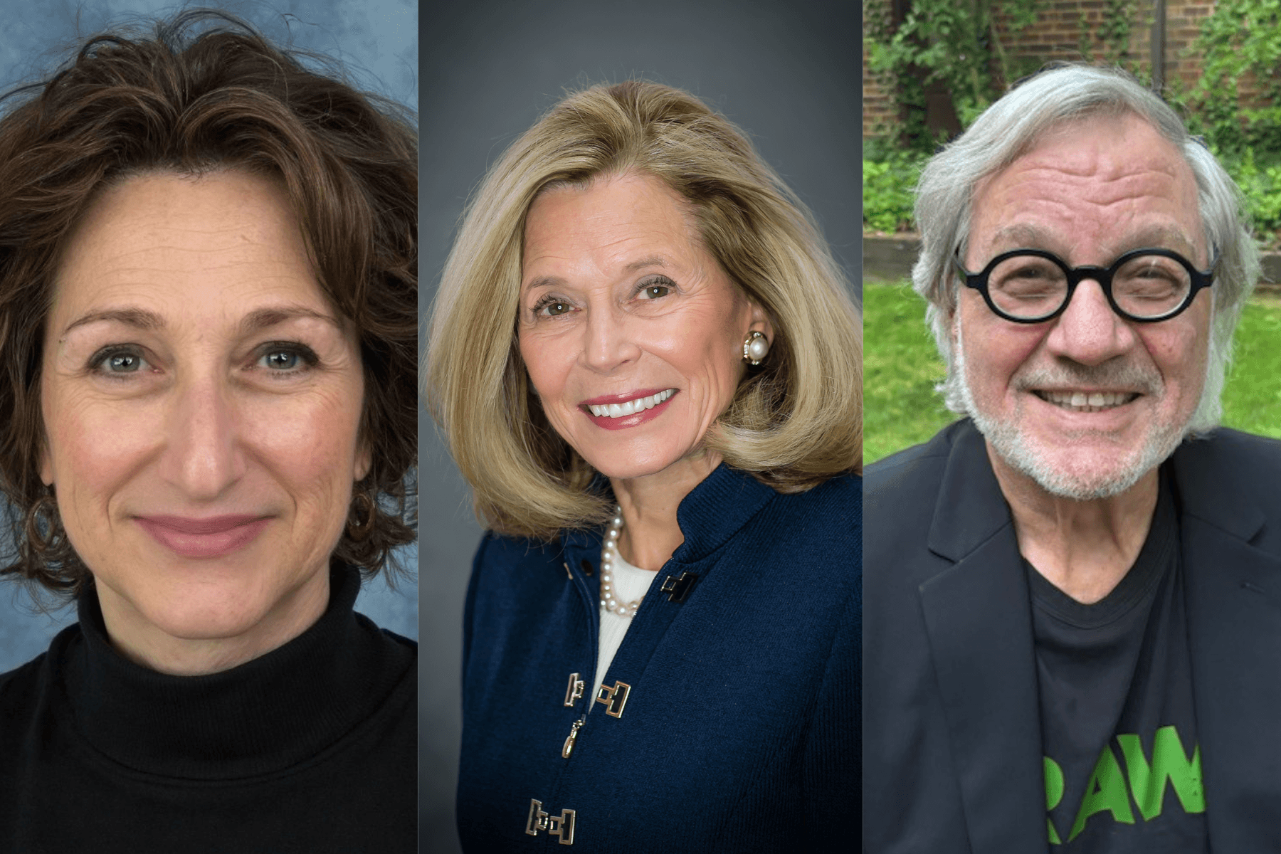 Three individual headshots of new honorary trustees