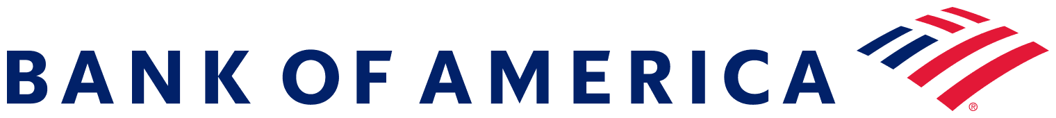 Bank of America logo in blue text with stylized American flag.