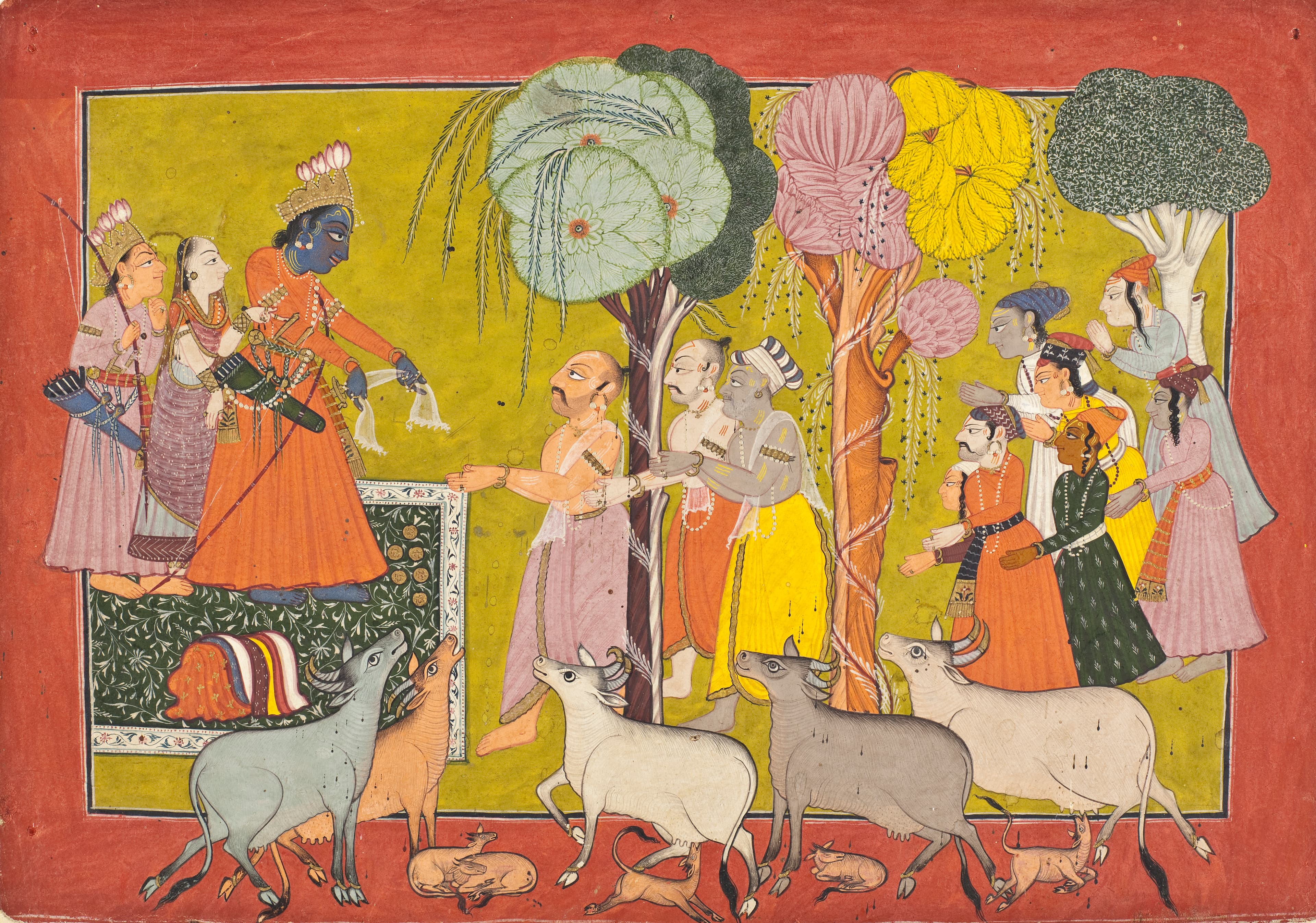 Indian painting of a scene of people