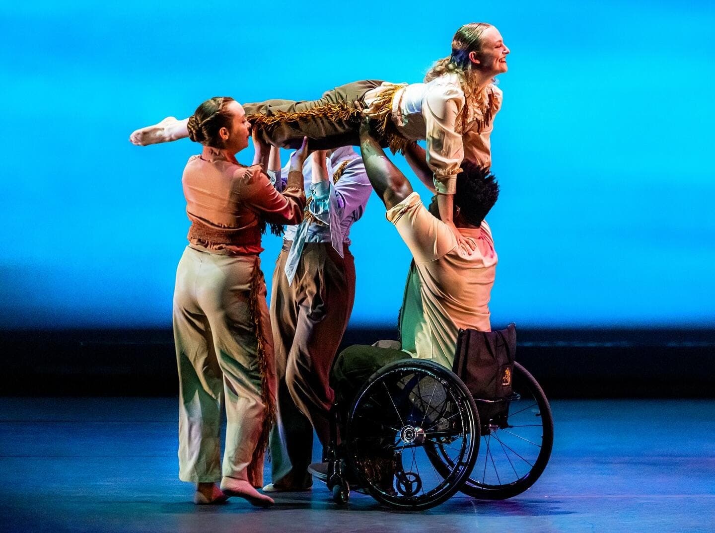 a group of people dancing