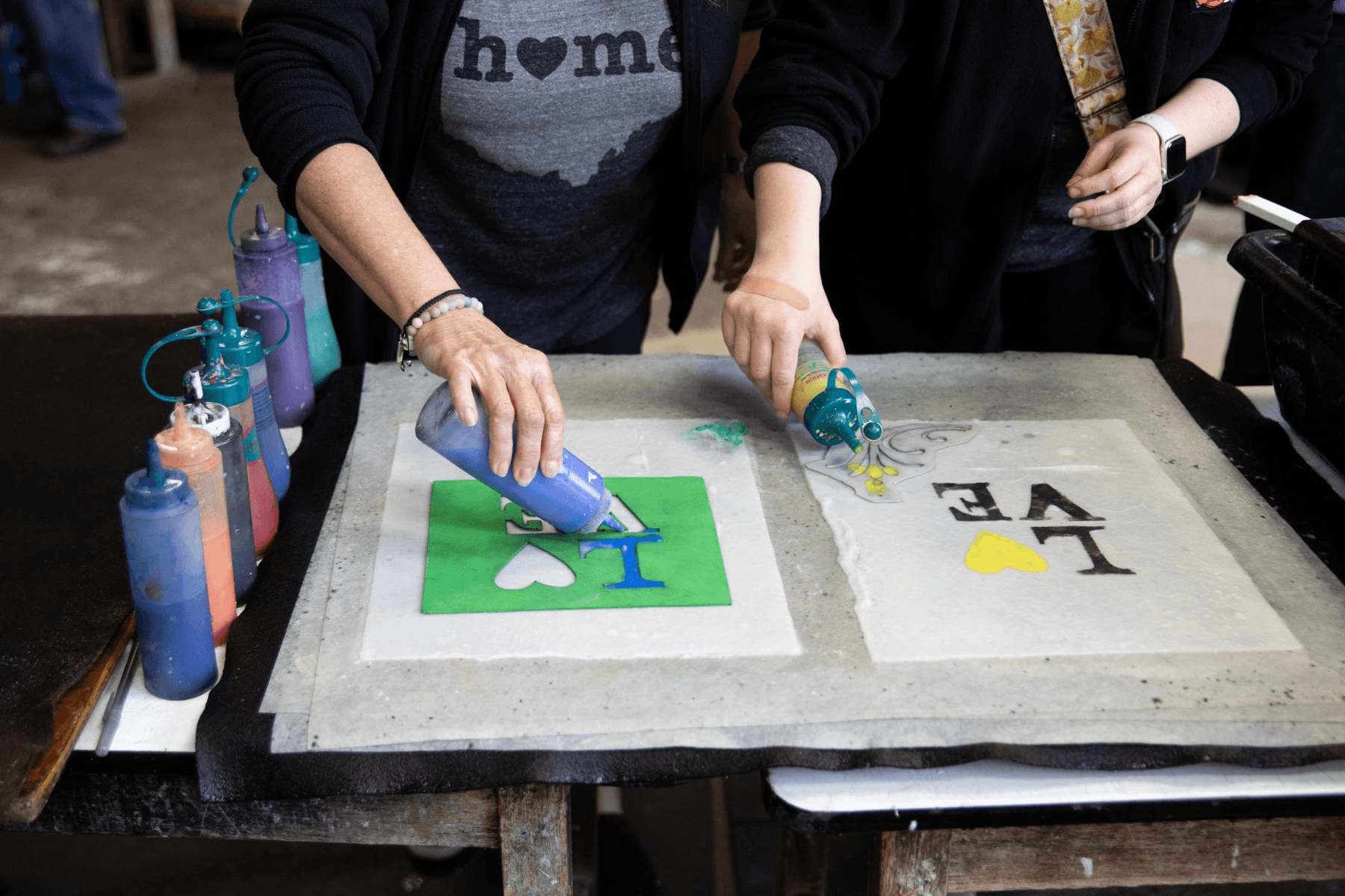 a person painting a picture