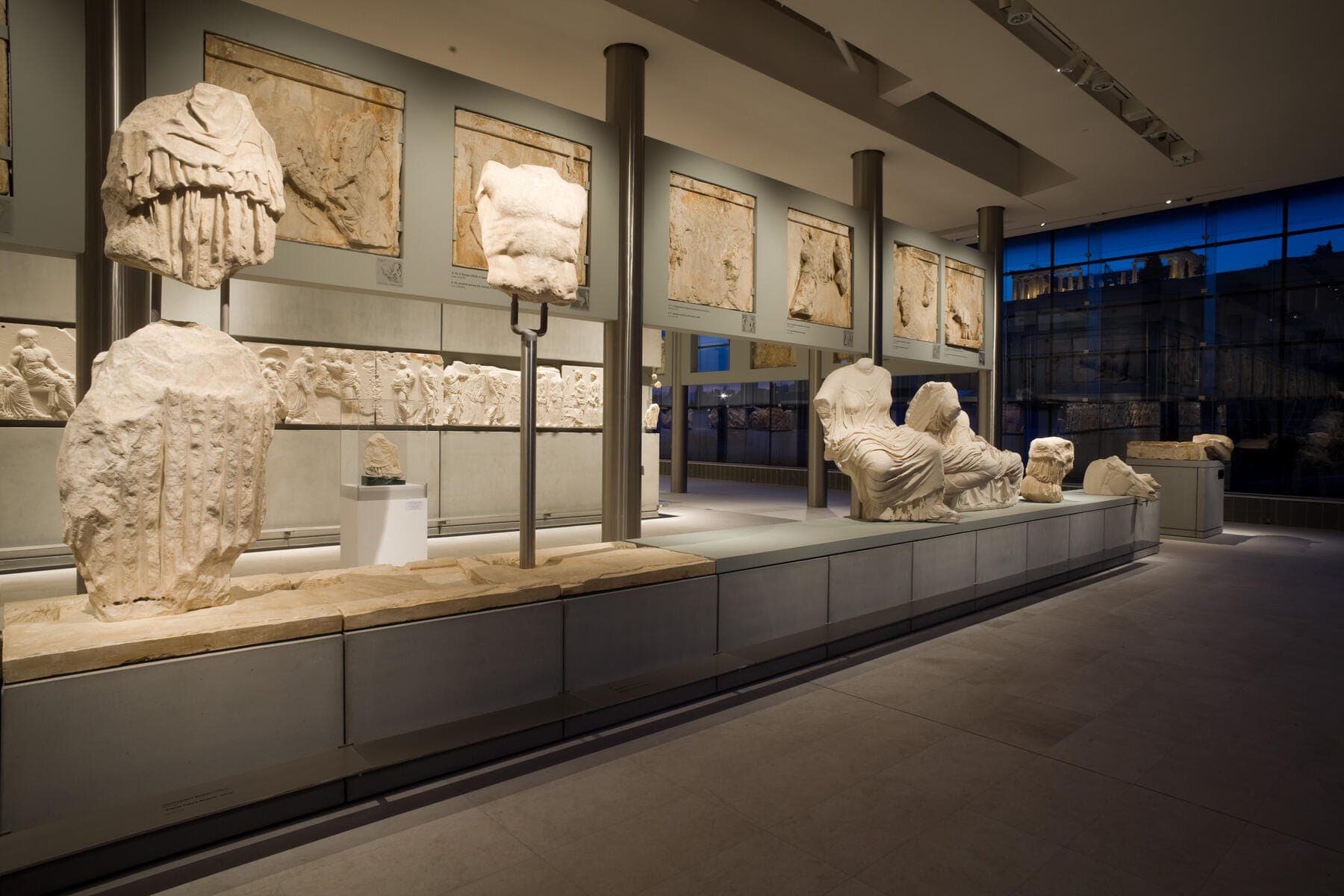 a museum with stone sculptures