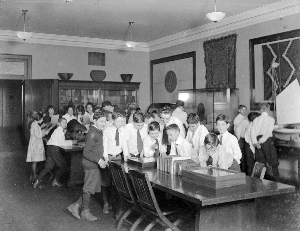 a group of people in a room