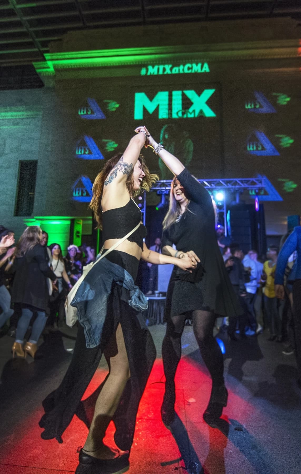 a man and woman dancing