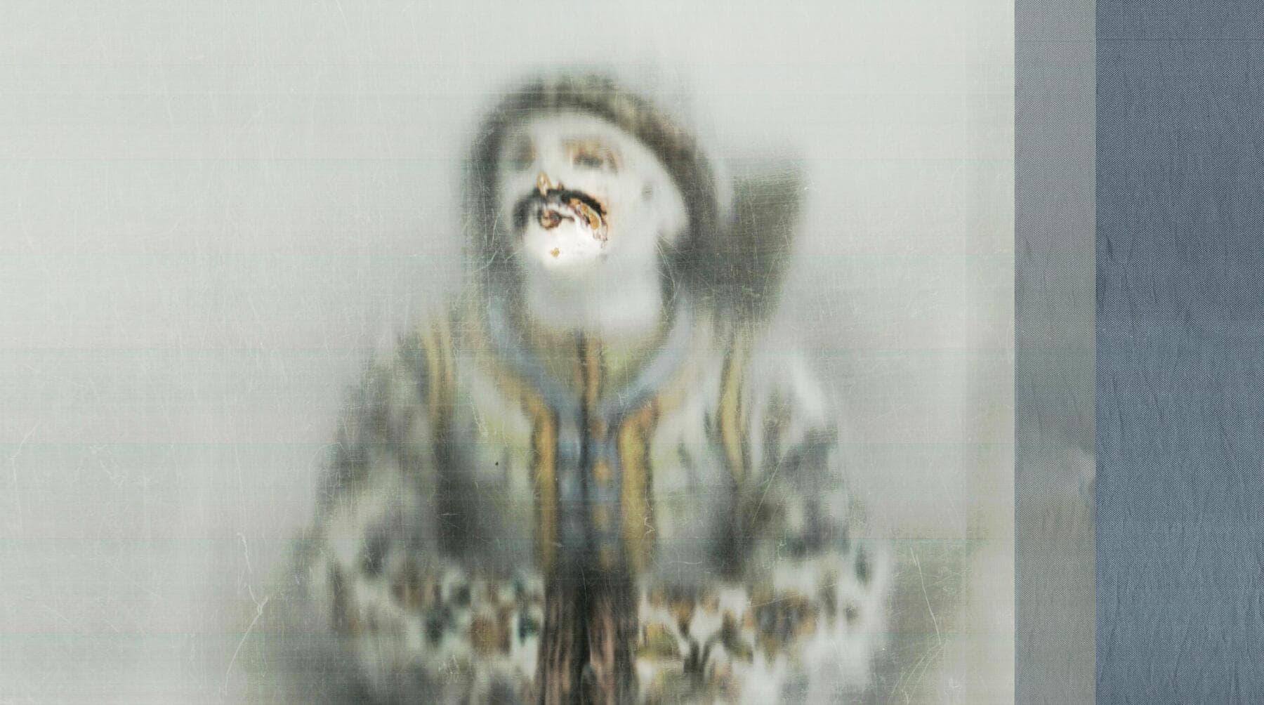 The head and torso of a human-like figure centered in the image.