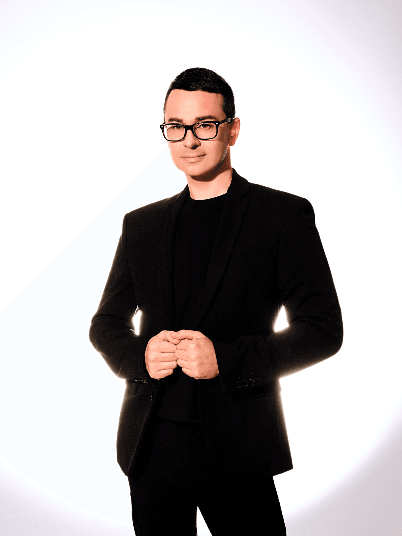 Christian Siriano wearing glasses