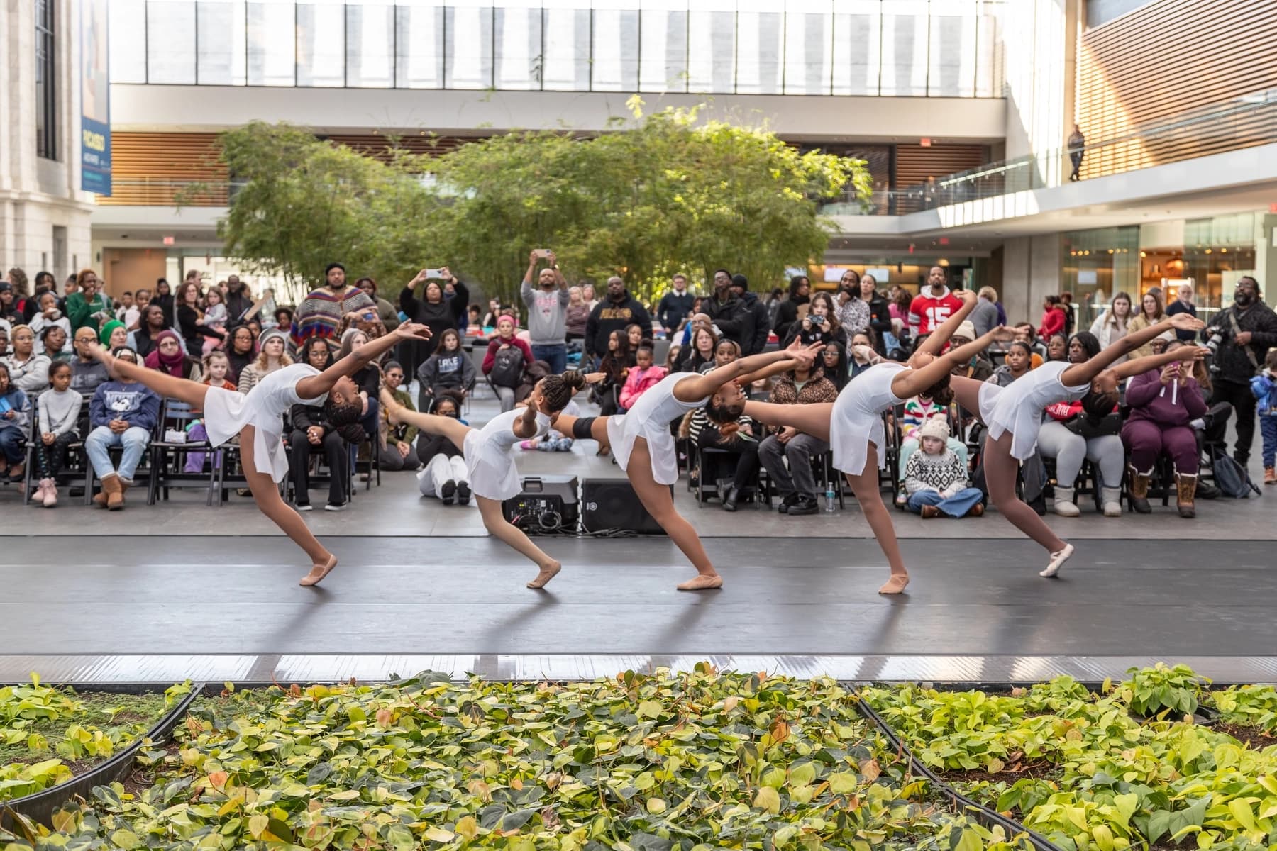 a group of people dancing