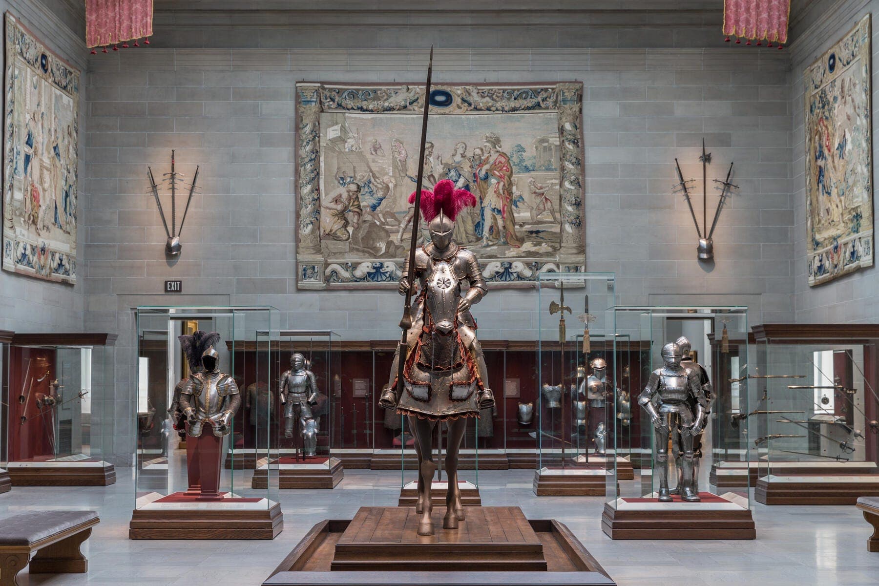 a group of statues in a room