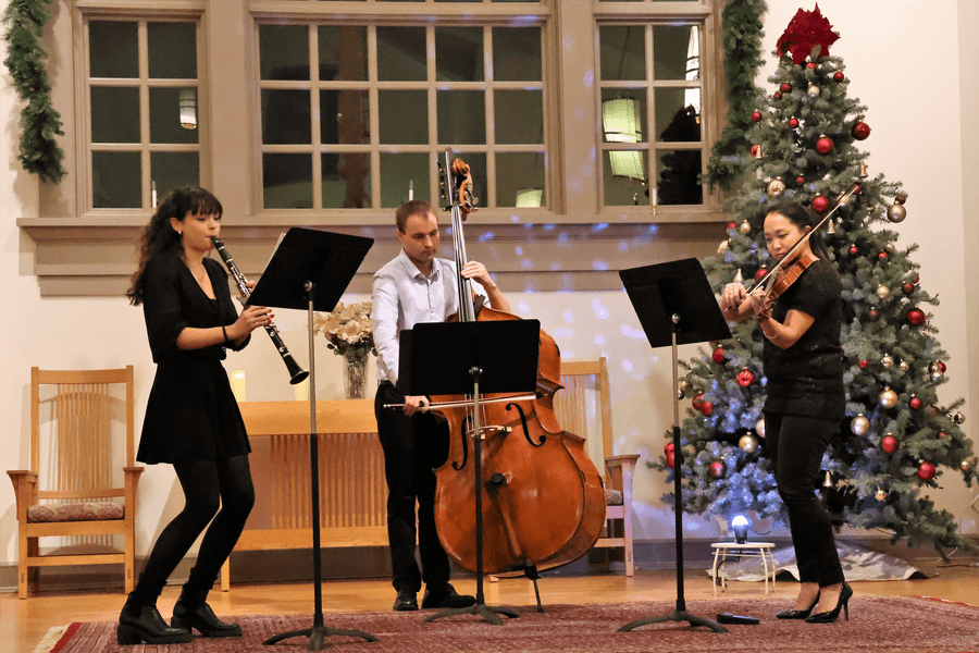a group of people playing instruments