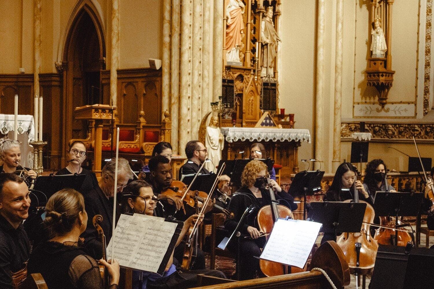 a group of people playing instruments
