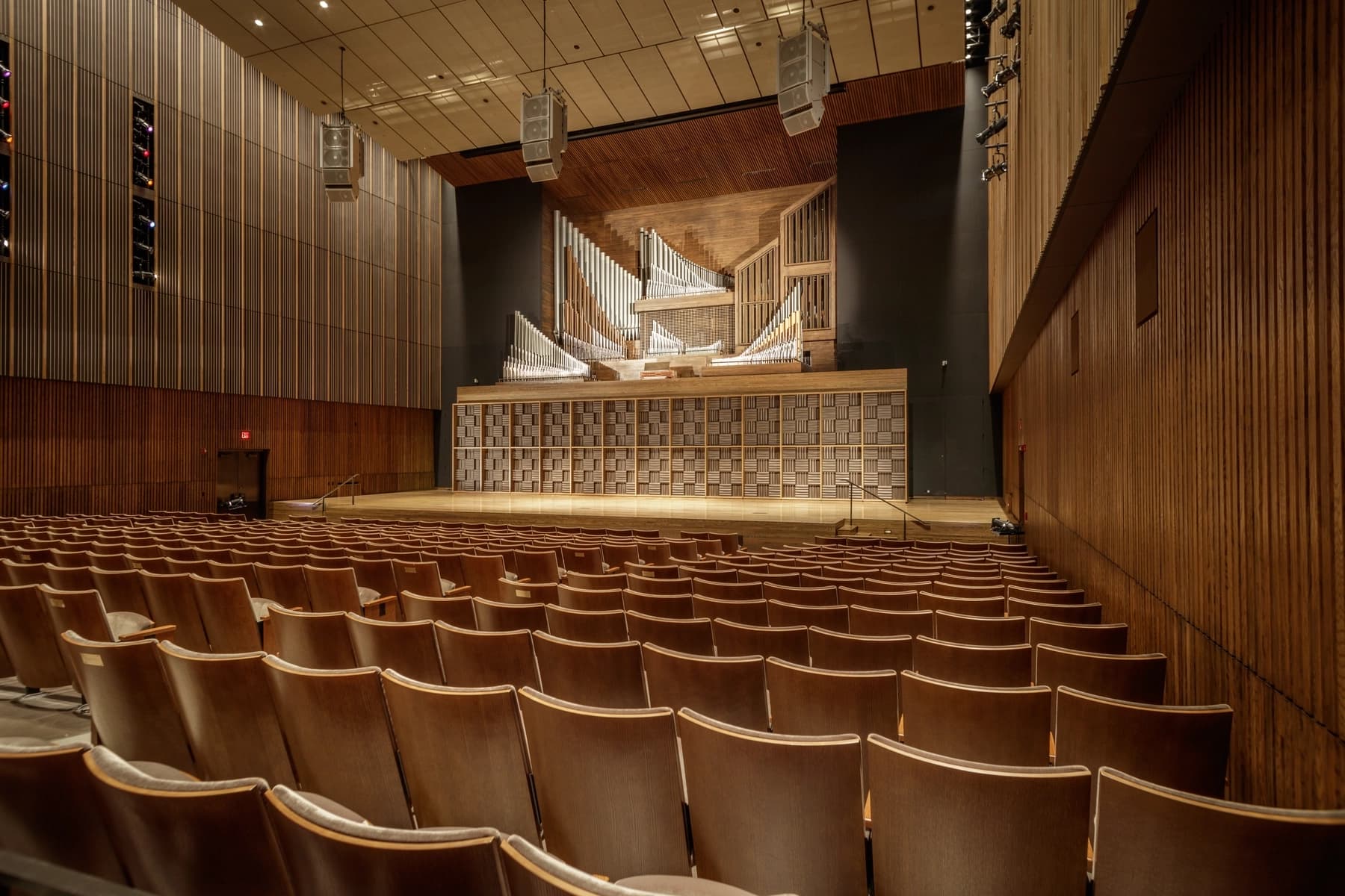 an empty auditorium with a stage