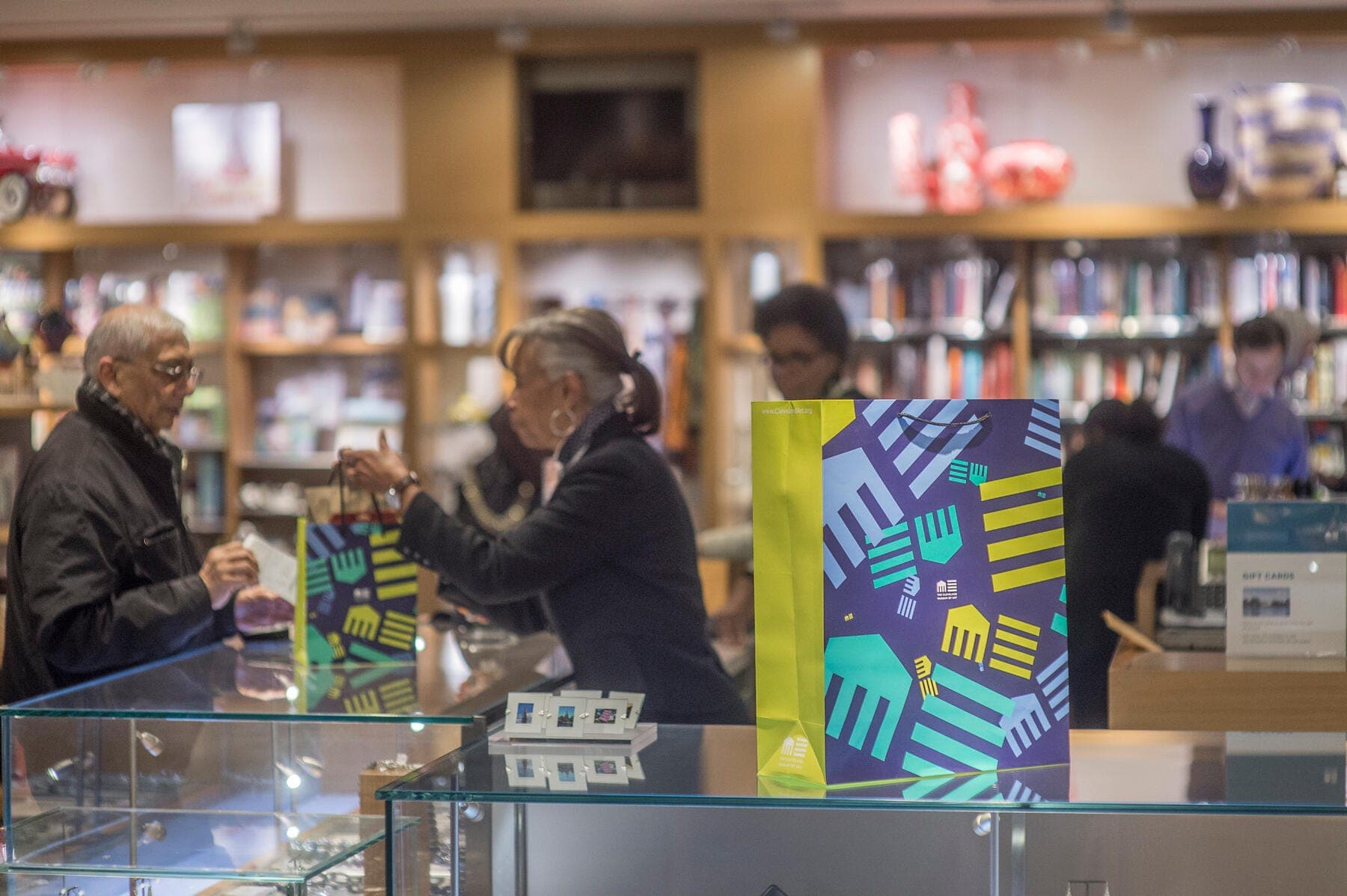 a group of people in a store
