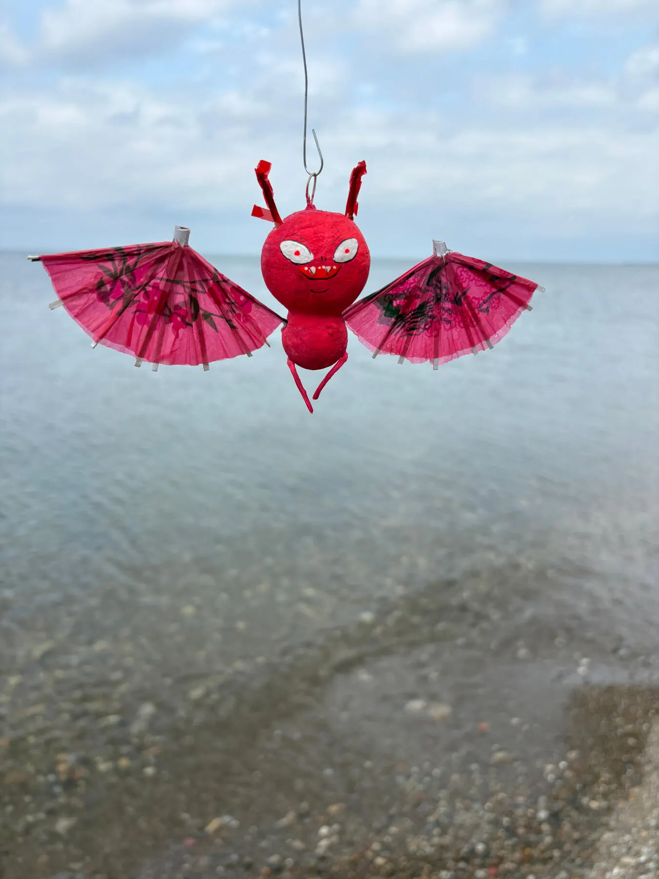 a red and white toy