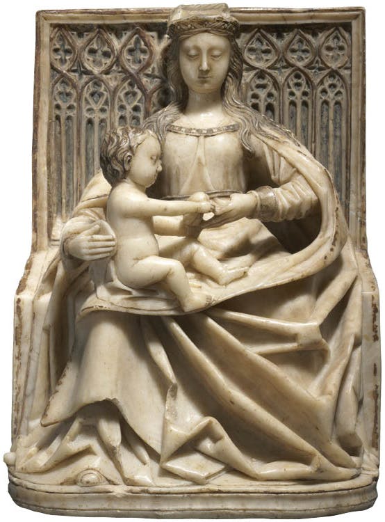 Gil de Siloé (Spanish, Burgos, b. Flanders?, d. 1501). Enthroned Virgin and Child, 1480s. Alabaster, 31.5 x 22.5 x 16 cm. John L. Severance Fund 2008.145