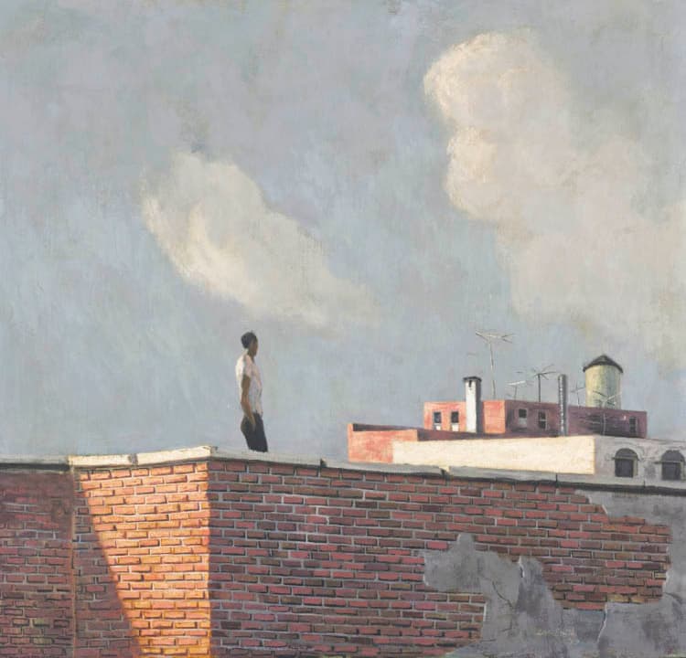 Hughie Lee-Smith (American, 1915–1999). Untitled (Rooftop View), 1957. Oil on masonite. Purchase from the
J. H. Wade Fund 2009.7