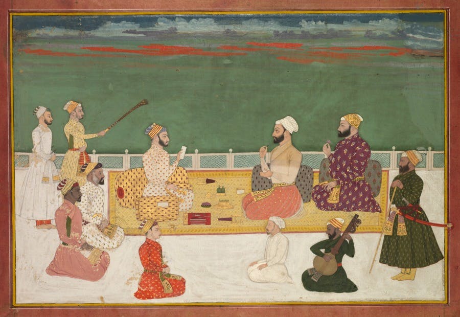 indian painting of scholars sitting