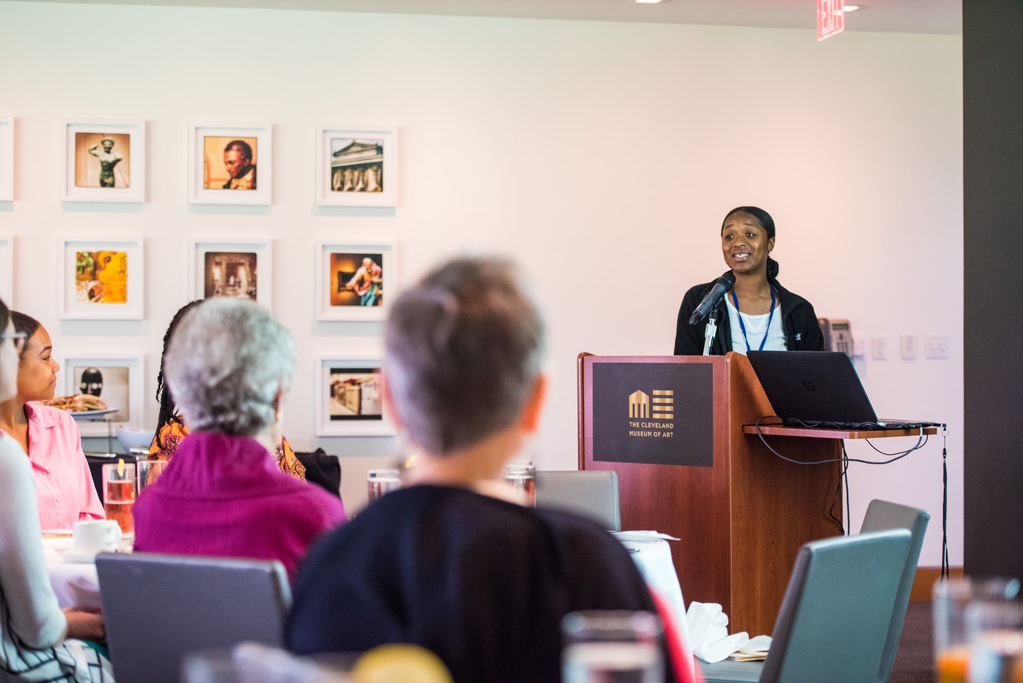 Student giving a presentation