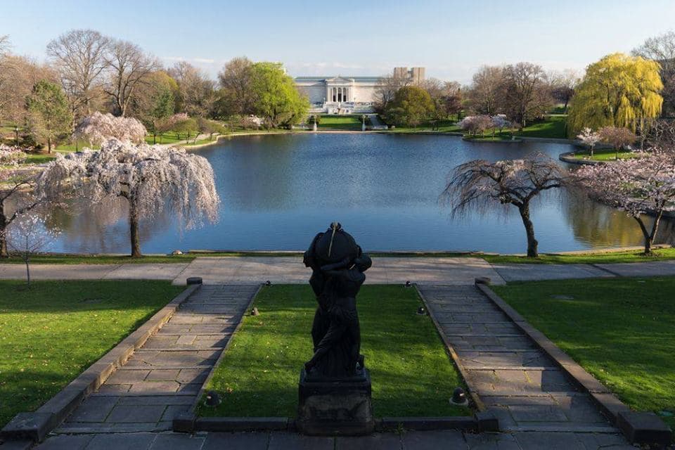 a view of the museum's south doors