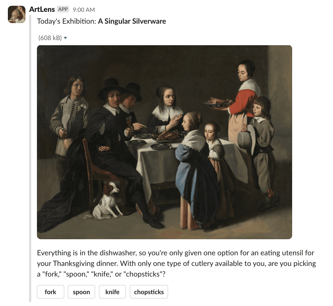 An Artlens for Slack daily prompt