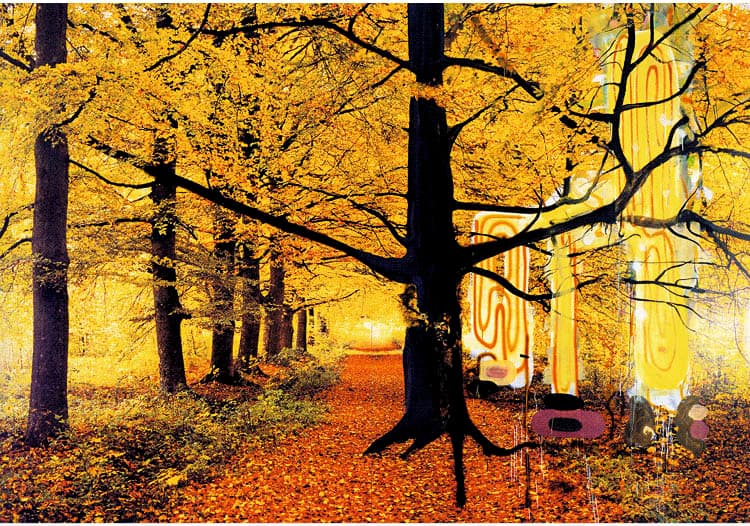 Bäume 2004. Albert Oehlen (German, born 1954). Oil and paper on wood, two sections; 265 x 385 cm. Courtesy of the artist. © Albert Oehlen. Photo: Galerie Max Hetzler Archive