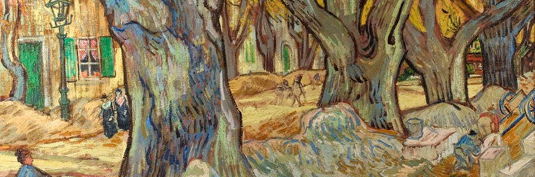 The Large Plane Trees (detail), November–December 1889. Vincent van Gogh (Dutch, 1853–1890). Oil on canvas; 73.4 x 91.8 cm. The Cleveland Museum of Art, Gift of the Hanna Fund 1947.209