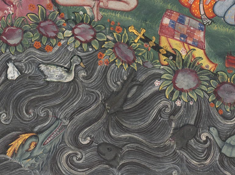 detail of water in a manuscript