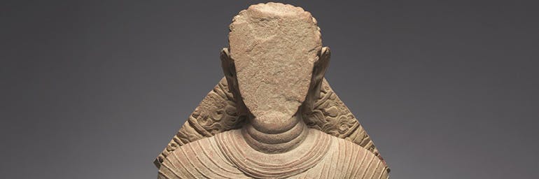 Seated Buddha (detail), AD 400–430. 