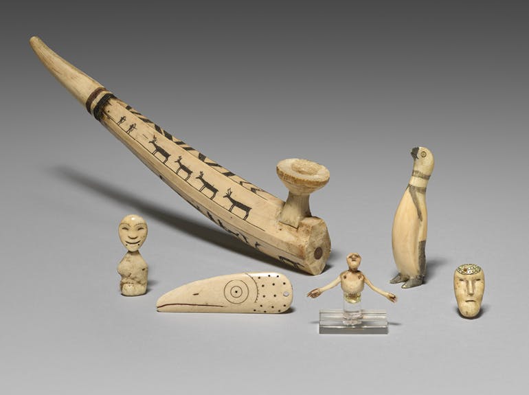 series of small ivory carvings