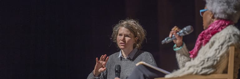 In Conversation: Dana Schutz with Nell Painter. Photo by Robert Muller.