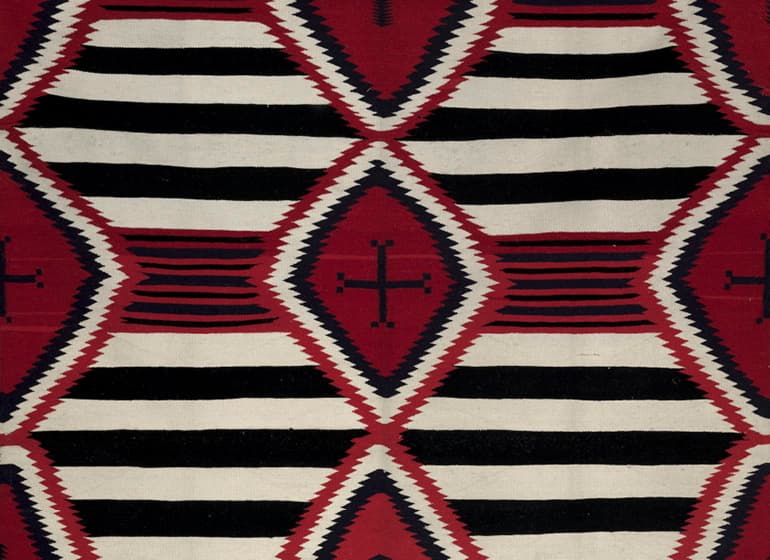 Fourth-Phase Chief’s-Blanket Style Rug, c. 1900. Diné (Navajo) female artist. CMA,1937.903