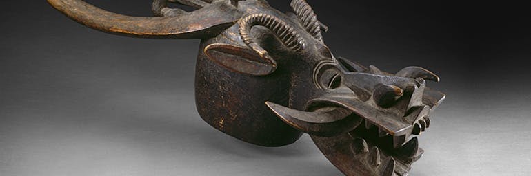 Helmet mask (detail). Unidentified artist. Wood; L. 102.9 cm. The Art Institute of Chicago, African and Amerindian Purchase Fund, 1963.842