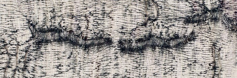 Ori-Kume (detail), Sue Cavanaugh, stitch resist shibori