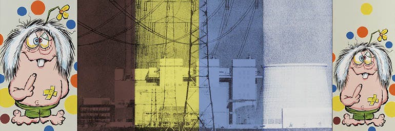 Landscape No. 15 (Mutant Ninja Chernobyl) (detail), 1991. Julia Wachtel (American, born 1956). Oil, flashe and screen ink on canvas; 152 x 335 cm. ©Julia Wachtel. Photo: Alan Wiener. Private collection.