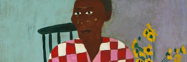 Aunt Alice (detail), 1944. William H. Johnson (American, 1901–1970). Oil on compressed cardboard; 85.7 x 72.4 cm. Courtesy Morgan State University