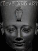 COVER an ancient egyptian green siltstone sculpture, the head of Pharaoh Tuthmosis III, a centennial loan from the british museum