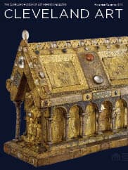 Cover: The Shrine of Saint Amandus Flemish, made of copper gilt, silver, and brass over wood (oak), enamel (champlevé and cloisonné), rock crystal, semiprecious stones;