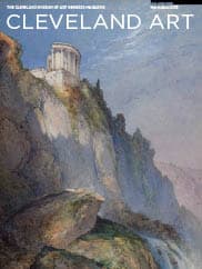 Watercolor of The Temple of Vesta and the Falls at Tivoli by William Callow on the magazine cover